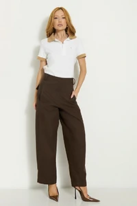 Calça Reta Alfaiataria Café