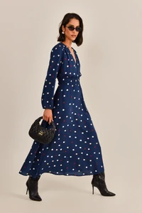 Vestido Ashley Viscose Estampa Poá