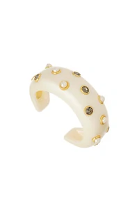 Bracelete Aberto Mix Pérolas Dourado