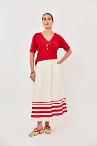 Saia Valentina Tricoline Estampada