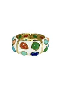 Pulseira Esmaltada Pedras Coloridas