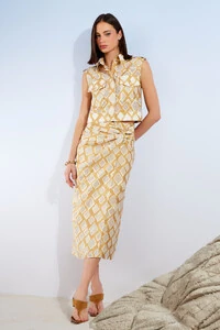 Camisa Cropped Losangos