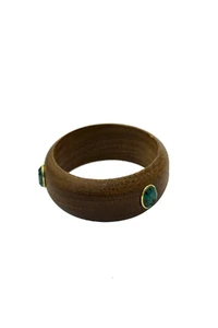 Pulseira Madeira Cristais