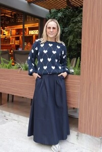 Blusa tricô Argyle Coraçöes