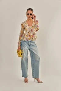 Blusa Garoa Tule Estampado