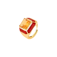 Anel Dedinho Esmaltado com Cristal