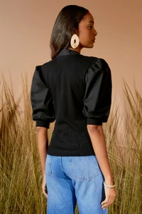 Blusa Polo Mix Tecidos
