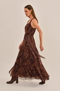 Vestido céu Tule Animal Print