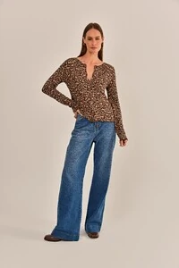 Cardigan Berlim Tricô Animal Print