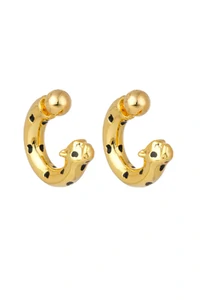 Brinco Meia Argola Leopardo