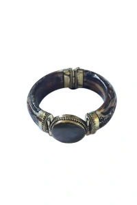 Pulseira Marchetaria Pedra Ágata Marrom
