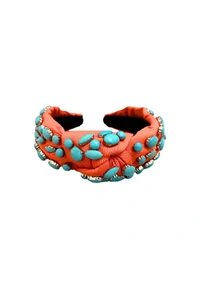 Tiara Turbante Coral Resinas Turquesa