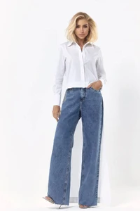 Camisa Cropped Tricoline com Calda Branca