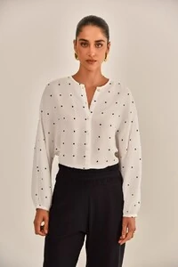 Blusa Barcelona Crepe Poá