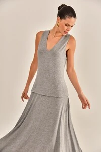 Vestido Alessandra Cinza