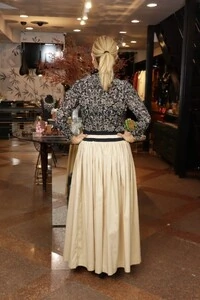 Saia Tricoline Cós Malha Punho