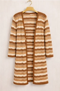 Cardigan Zig Zag em Tricô com Lurex