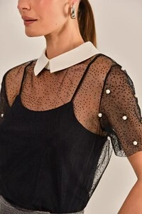 Blusa Alecrim Tule Bordado