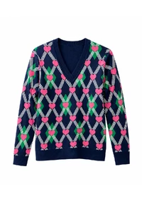 Blusa Tricô Corações Marinho