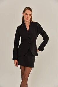 Blazer Crystal Alfaiataria Preto