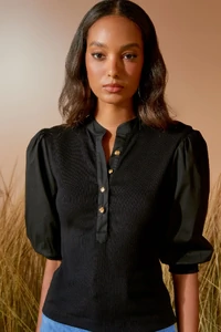 Blusa Polo Mix Tecidos