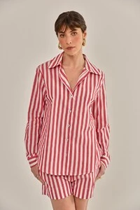 Camisa Lajos Tricoline Vermelha