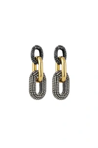 Brinco de Elos Cravejados com Strass | Mix Banhos