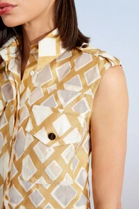 Camisa Cropped Losangos