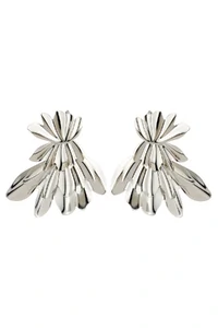 Brinco Duplo Flora Prateado