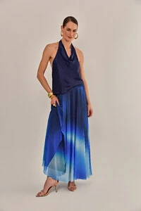 Saia Paris Tule Estampado