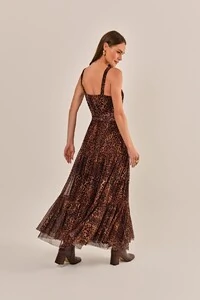 Vestido céu Tule Animal Print