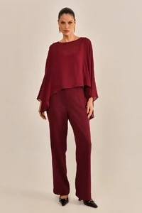 Calça Yolanda Alfaiataria Vinho