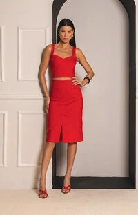 Saia Tourquoise Vermelha