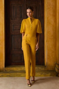 Blusa Manga Botões Decote