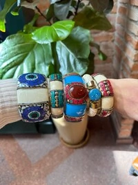 Pulseira Resina Pedras Ovais Marroquina