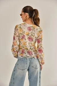 Blusa Garoa Tule Estampado