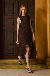 Vestido Trico Franjas