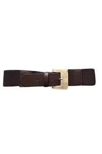 Cinto Couro Elástico Marrom Café