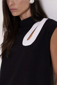 Conjunto Blusa Gota e Calça Preto e Branco