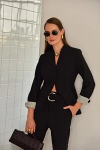 Blazer Crystal Alfaiataria Preto