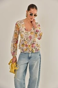 Blusa Garoa Tule Estampado
