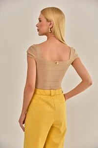 Blusa Dom Tricô Kakhi
