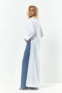Camisa Cropped Tricoline com Calda Branca