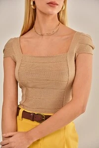 Blusa Dom Tricô Kakhi