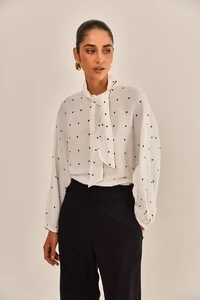 Blusa Barcelona Crepe Poá