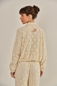 Jaqueta Flory Nude com Bordado