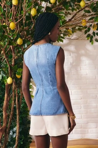 Blusa Corset Jeans Pregas