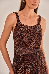 Vestido céu Tule Animal Print