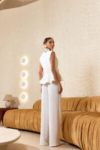 Conjunto Alfaiataria Colete Peblum e Calça