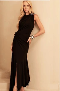 Vestido Jersey Assimétrico Fivelas